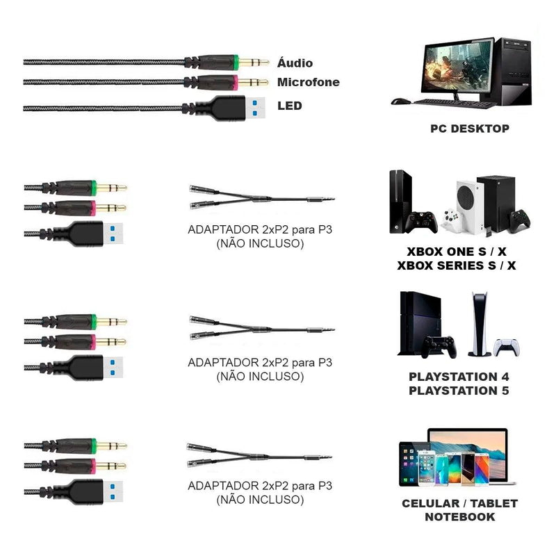 Headset Gamer Havit Gamenote H2016d