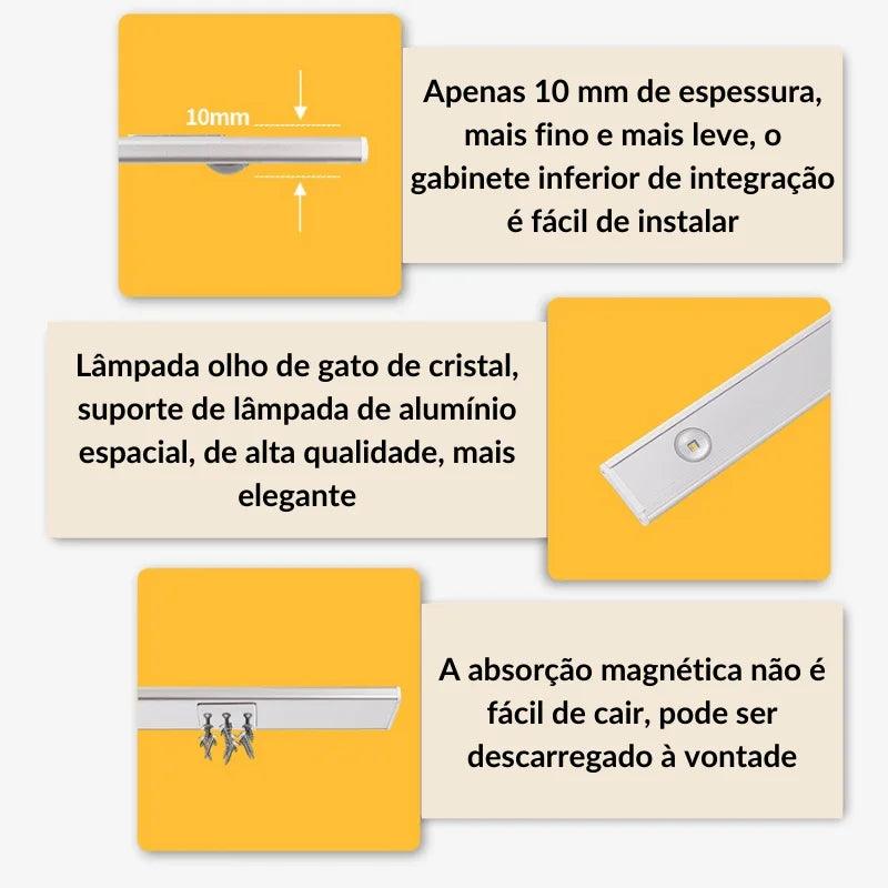 Lâmpada LED Magnética com Sensor de Movimento