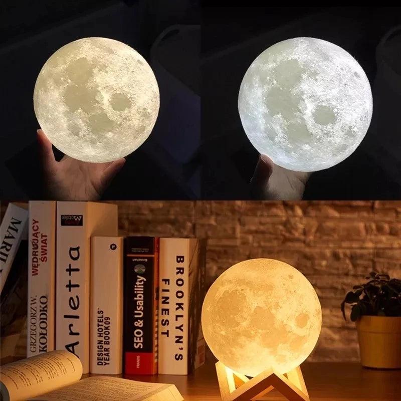 Umidificador e Luminária Lua Cheia 3D